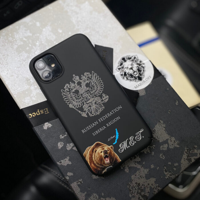 Чехол для iPhone с принтом герба России Сибирь