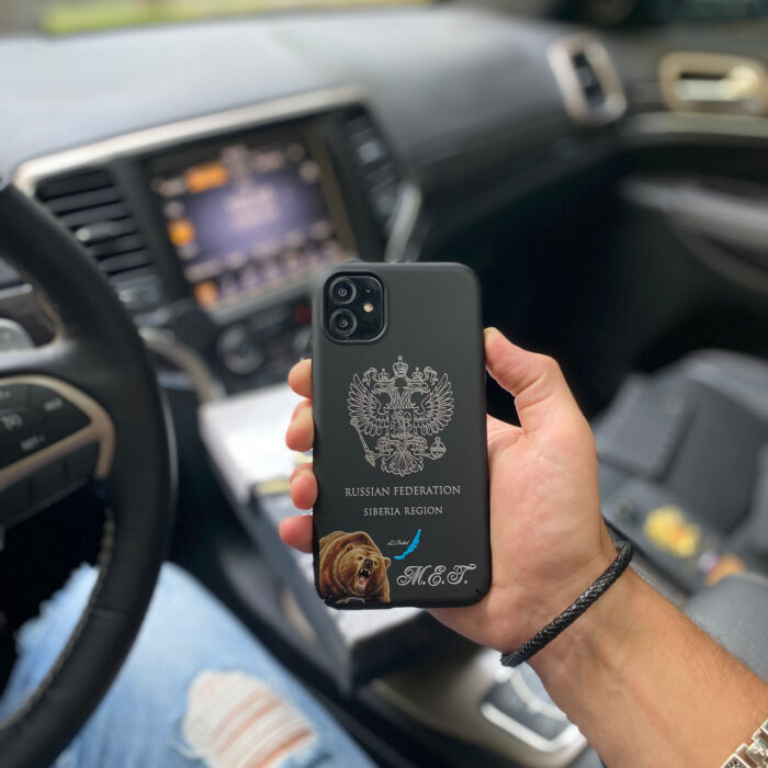 Чехол для iPhone с принтом герба России Сибирь