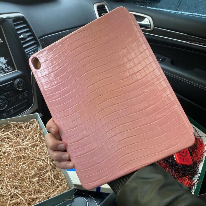 Чехол для iPad кожаный розовый