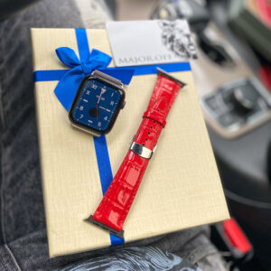 Ремешок для Apple Watch красный кожаный