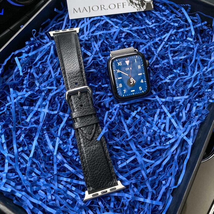 Ремешок для Apple Watch из гладкой черной кожи