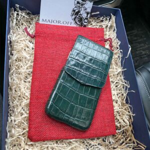 Чехол-карман для iPhone из кожи темно-зеленый