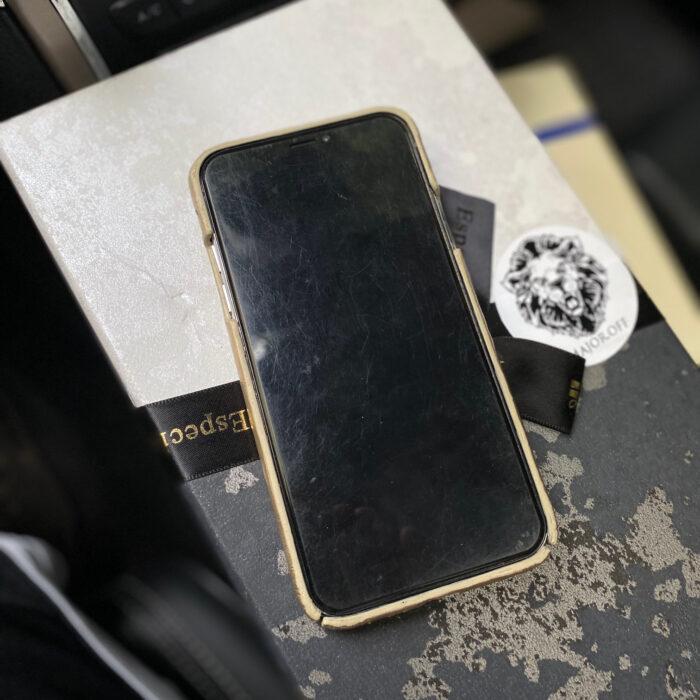 Чехол для iPhone из телячьей кожи золотой