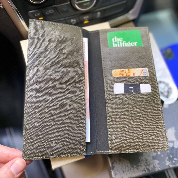Портмоне кошелек бумажник кожаное темно-зеленого цвета