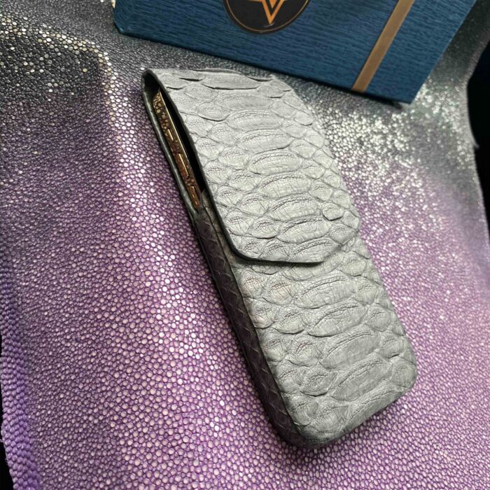Чехол-карман для iPhone кожаный серый