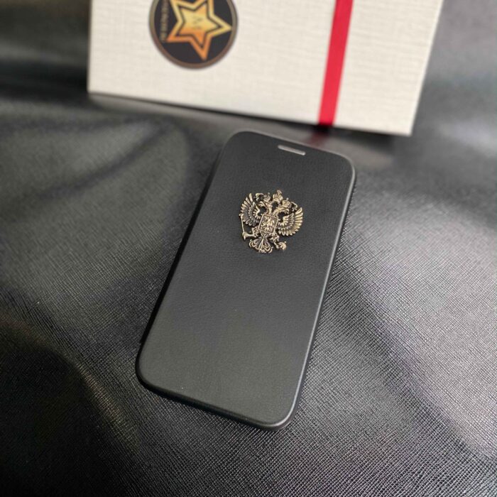 Чехол-книжка для iPhone из экокожи с гербом России