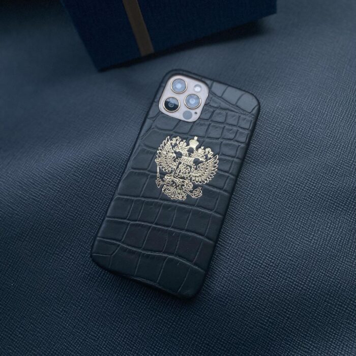 Чехол для iPhone из кожи с гербом в виде тиснения