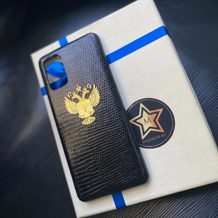 Чехол для Samsung из кожи с гербом Минздрава России