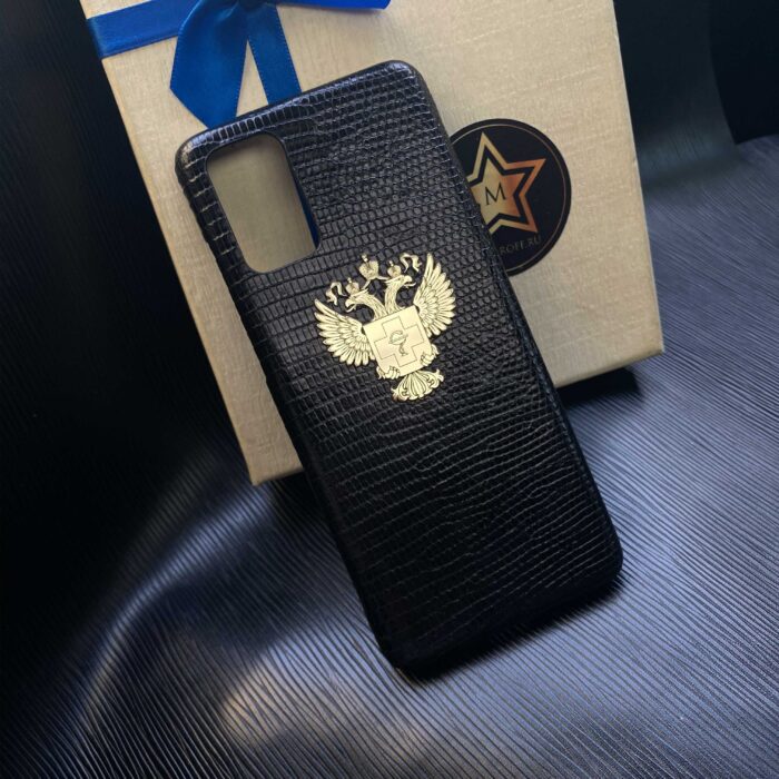Чехол для Samsung из кожи с гербом Минздрава России