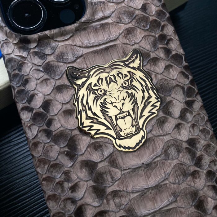 Чехол для iPhone из кожи питона с логотипом Тигр