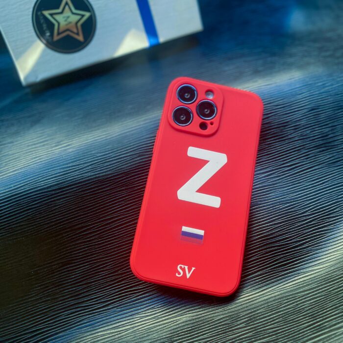 Чехол для iPhone с принтом "Z" красный