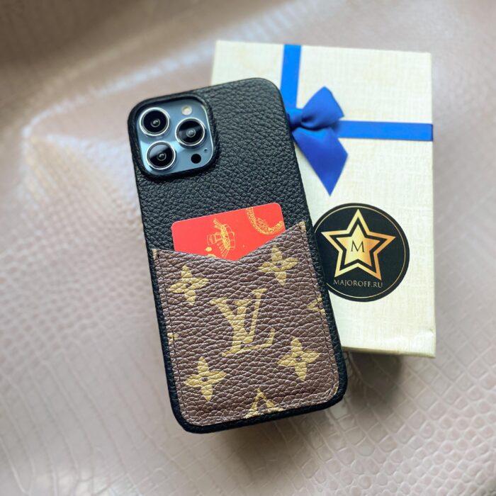Чехол для iPhone из кожи с карманом для карты