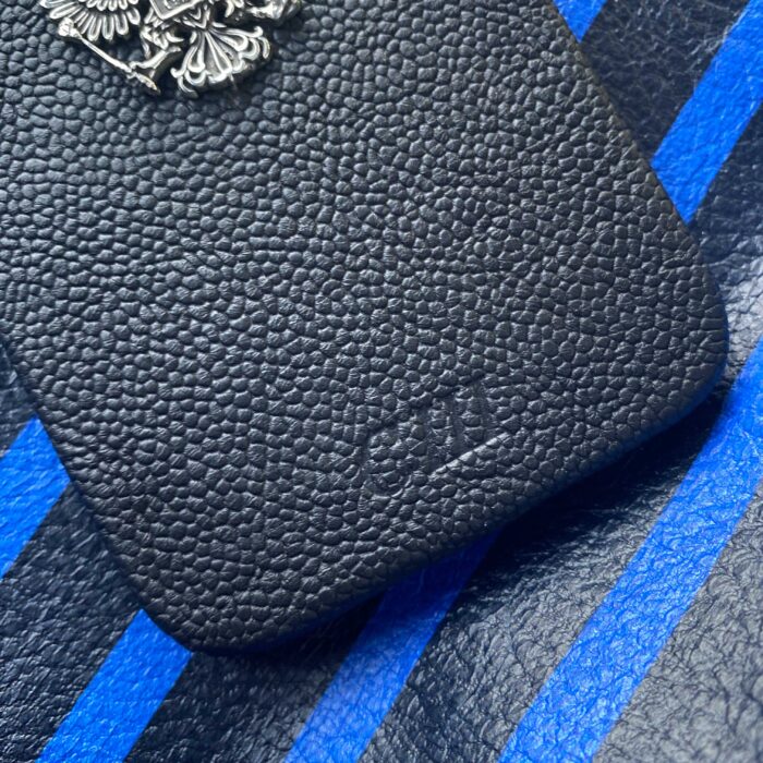 Чехол для iPhone кожаный черный именной с гербом России