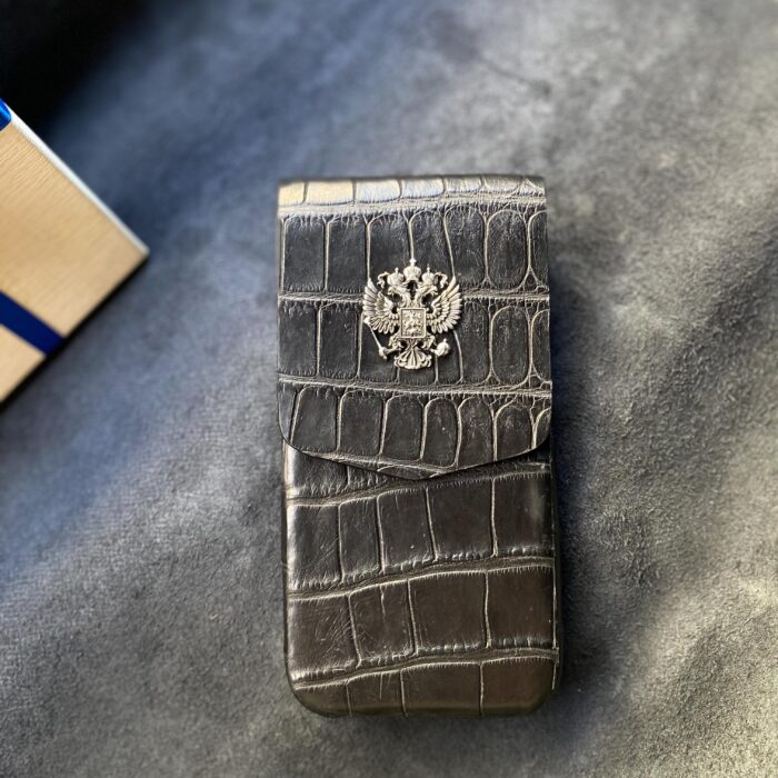 Чехол-карман для iPhone из кожи крокодила