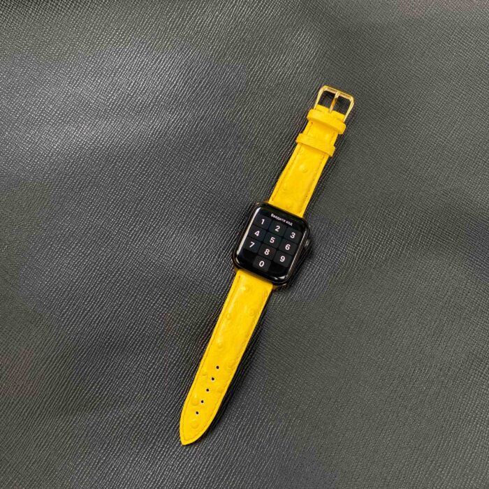 Ремешок для Apple Watch кожаный желтый