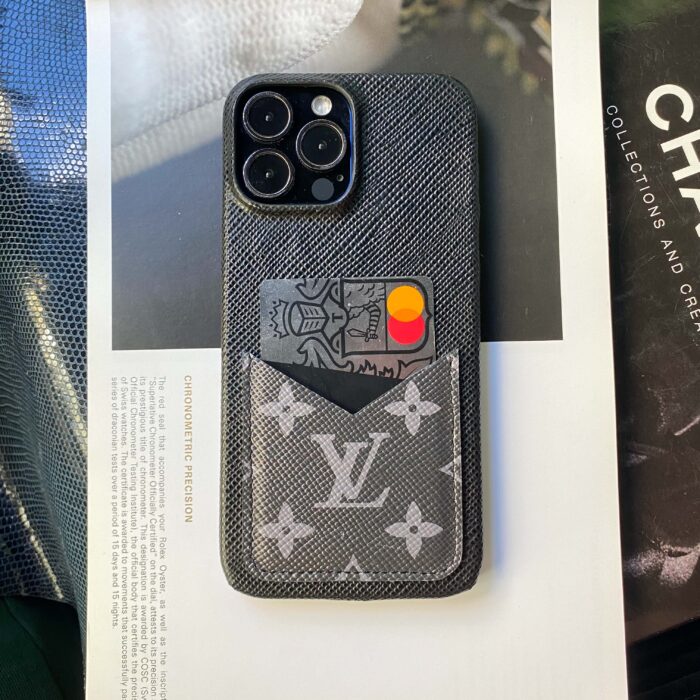 Чехол для iPhone кожаный с карманом для карт
