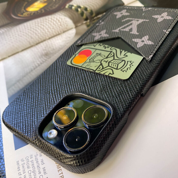 Чехол для iPhone кожаный с карманом для карт