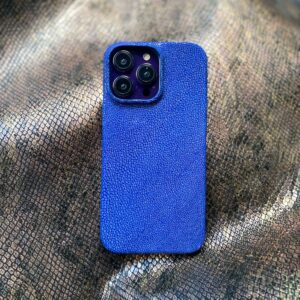 Чехол для iPhone из кожи ската синий