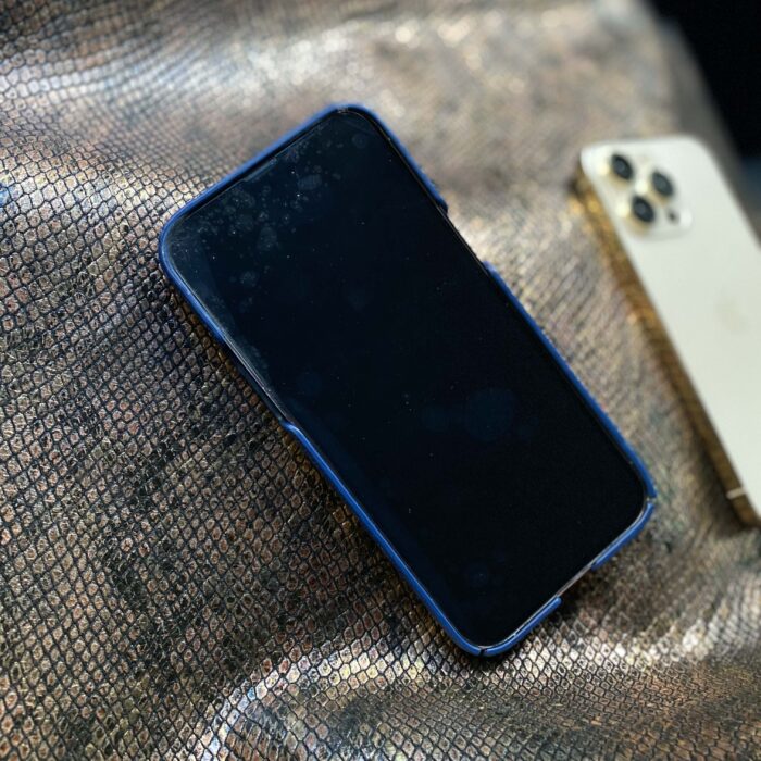 Чехол для iPhone из кожи ската синий