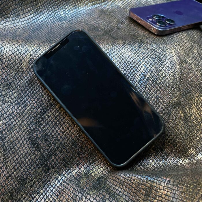 Чехол для iPhone 14 Pro из кожи крокодила черный