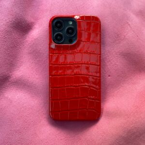 Чехол для iPhone кожаный красный