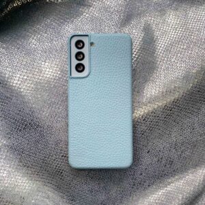 Чехол для Samsung из кожи голубой