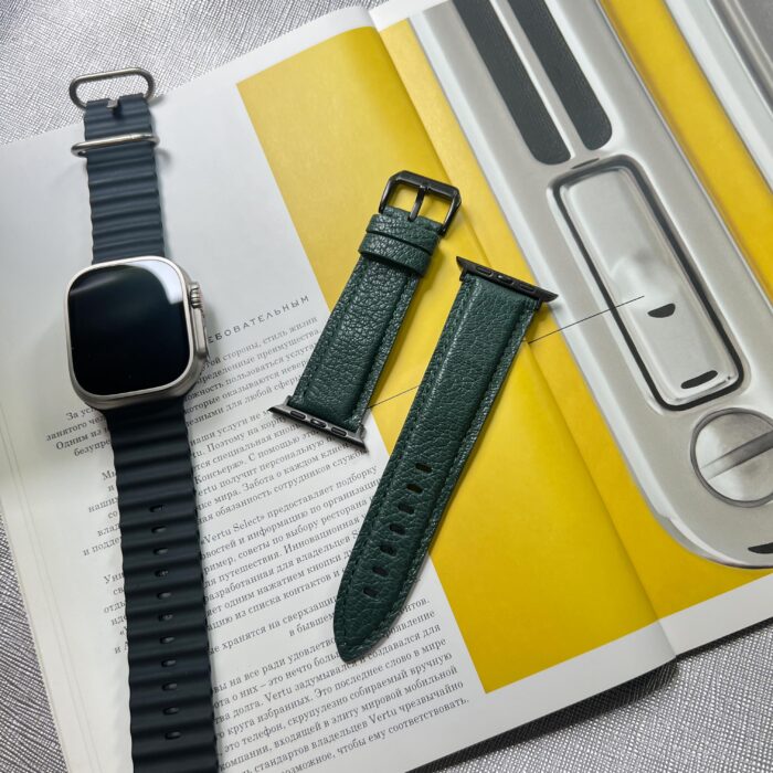 Ремешок для Apple Watch кожаный зеленый